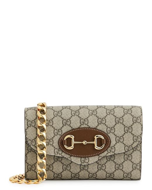 Gucci Gray 1955 Horsebit Monogrammed Cross-body Bag