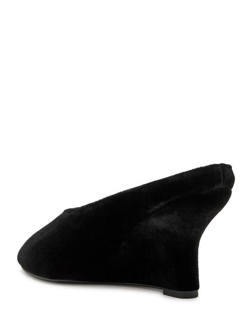 Totême Black 85 Peep-Toe Velvet Mules