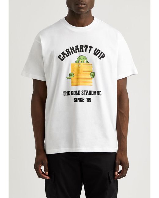 Carhartt White Standard Printed Cotton T-Shirt for men