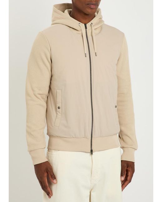 Herno Natural Hooded Padded Stretch Shell And Cotton-Knit Jacket for men