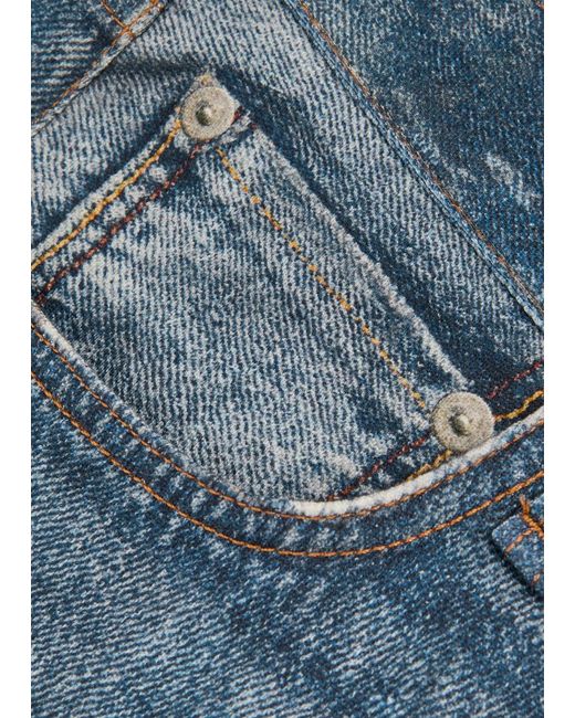 Rag & Bone Blue Mirimar Kaia Denim-Print Terry Shorts