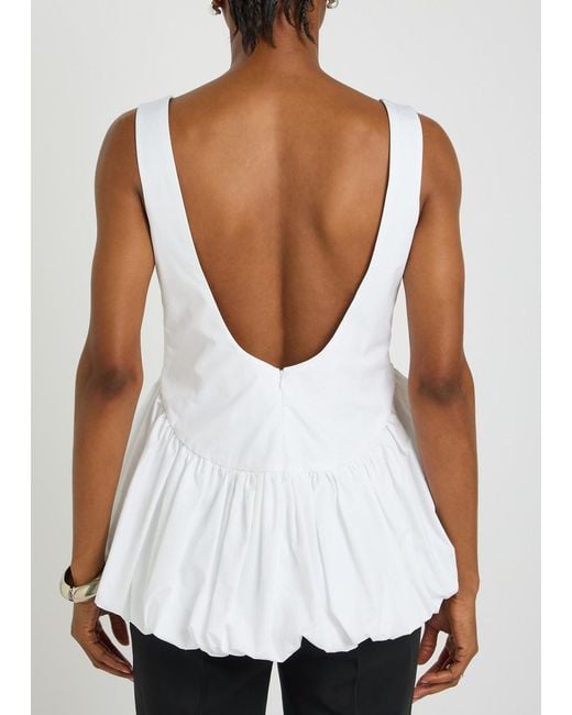 Rohe White Peplum-Hem Cotton-Poplin Top