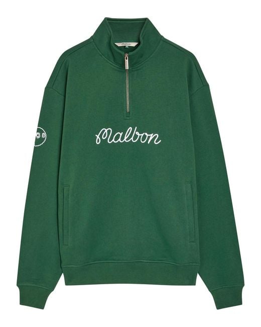 Malbon Green Ridge Logo Hooded Stretch-Shell Anorak Jacket for men