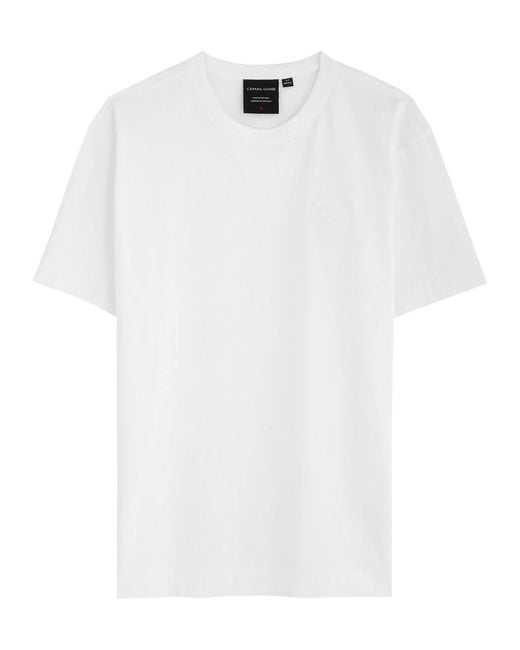 Canada Goose White Gladstone Logo Cotton T-Shirt for men
