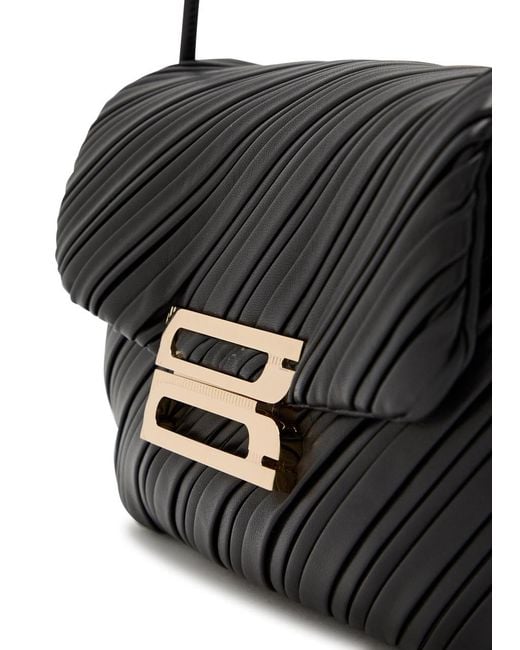 Victoria Beckham Black Dorian Textured Leather Shoulder Bag