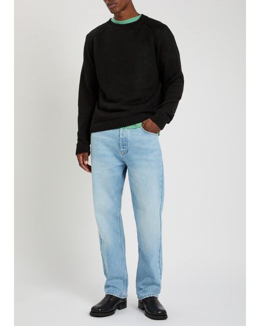 Studio Nicholson Black Linen-Knit Jumper for men
