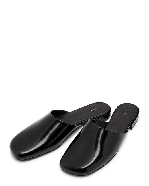 The Row Black Penelope Leather Mules