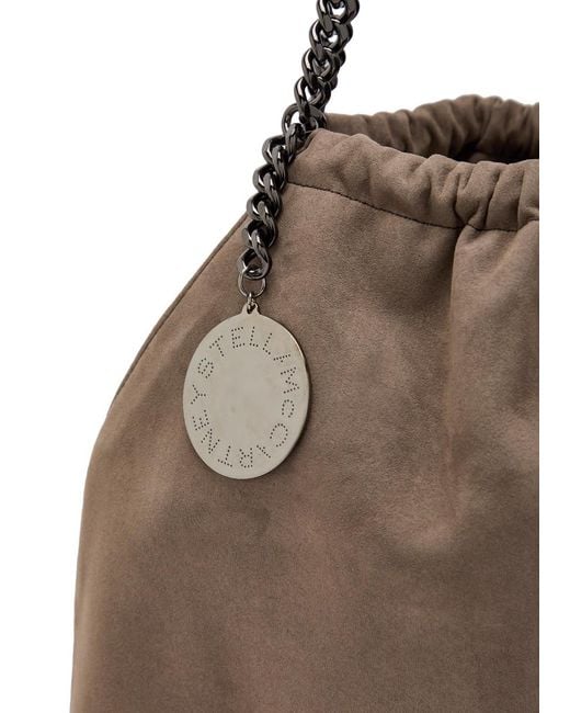 Stella McCartney Brown Falabella Medium Drawstring Faux Suede Tote