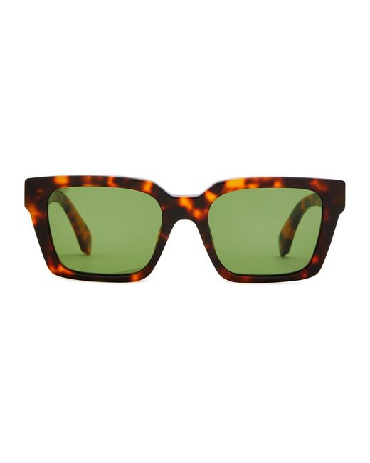 Off-White c/o Virgil Abloh Green Branson Rectangle-frame Sunglasses for men