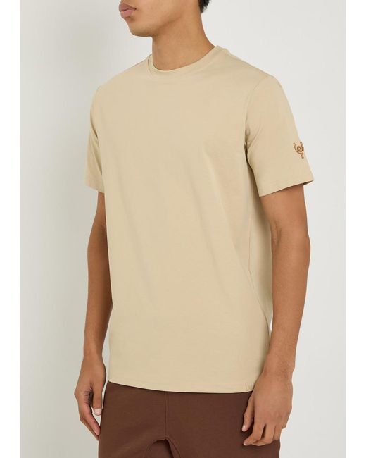 Now You Live Natural Arensby Logo-Embroidered Cotton T-Shirt for men