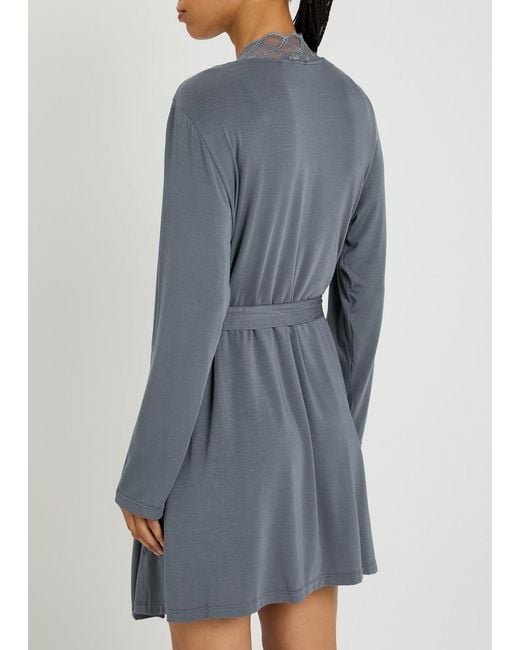 Eberjey Blue Georgina Jersey Robe