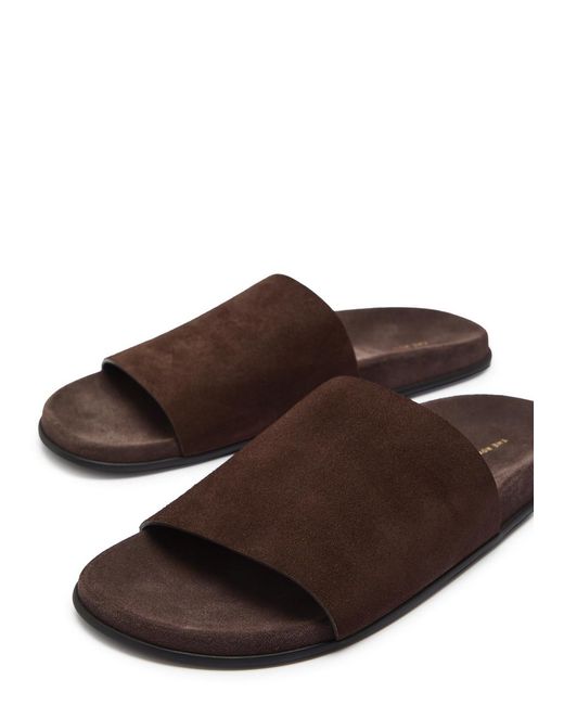 The Row Brown Hugh Suede Sliders