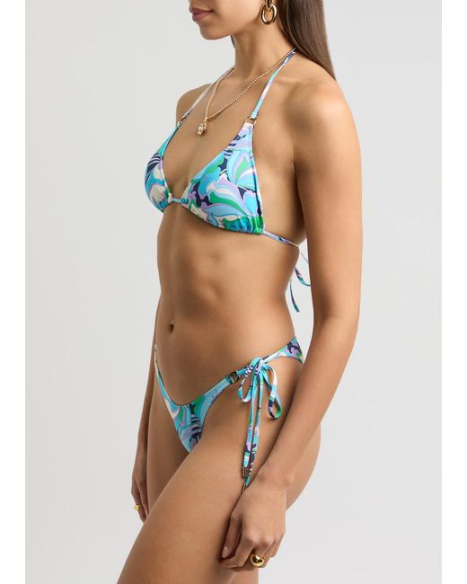 Melissa Odabash Blue Key West Printed Bikini Briefs