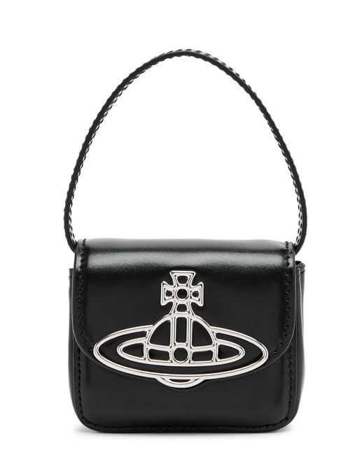 Vivienne Westwood Black Linda Mini Leather Top Handle Bag