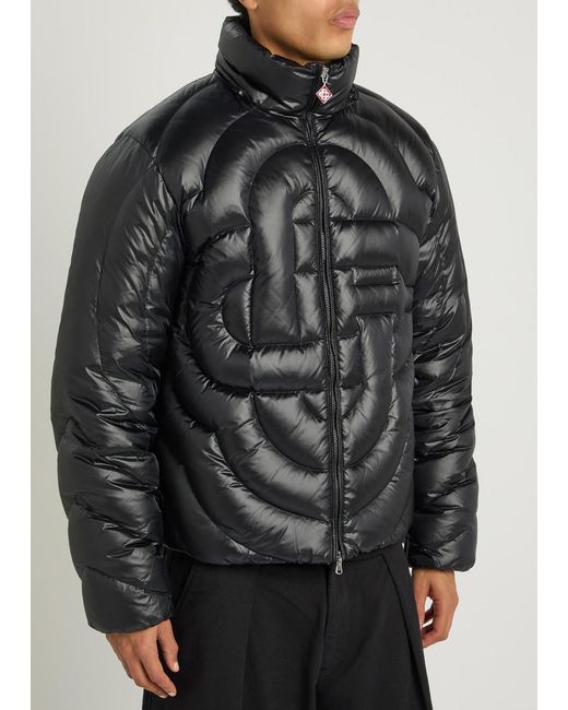 Casablanca Black Monogram Quilted Shell Jacket for men