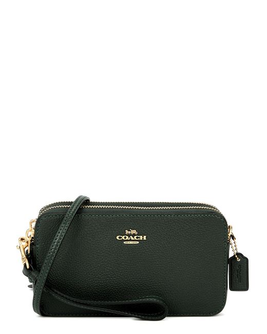 COACH Kira Dark Green Leather Crossbody Bag Lyst