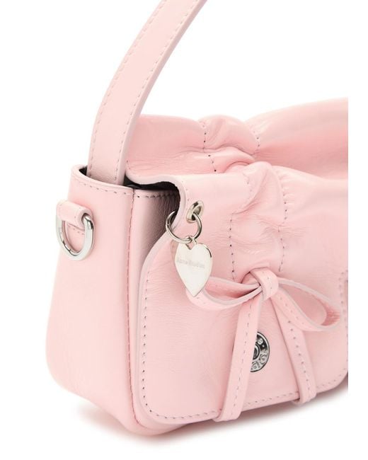 Acne Pink Mini Multipocket Leather Top Handle Bag