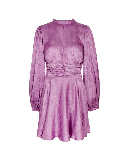 byTiMo Purple Floral-jacquard Satin Mini Dress