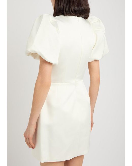 Rebecca Vallance White Blaise Crystal-Embellished Satin-Twill Mini Dress