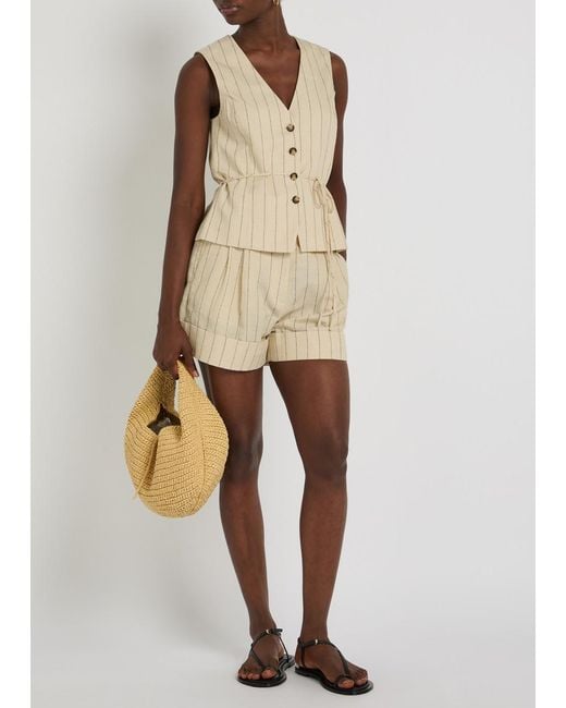 Rag & Bone Natural Paulette Pinstriped Woven Vest