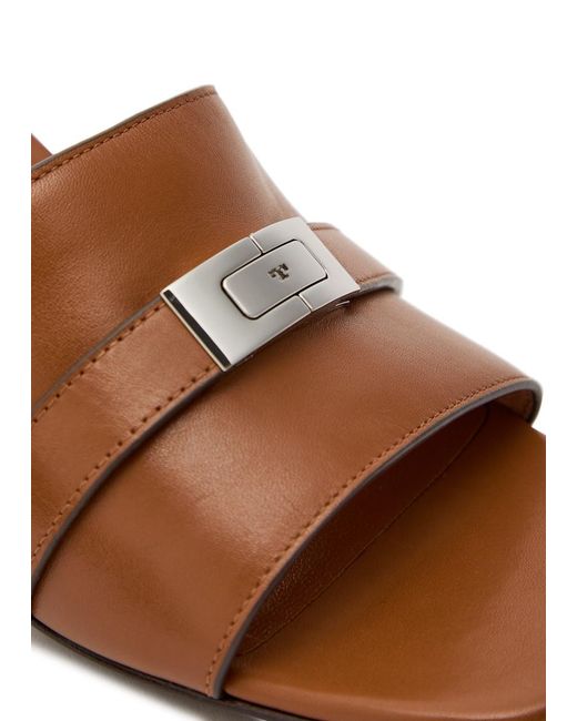 Tory Burch Brown Leelee 65 Leather Mules