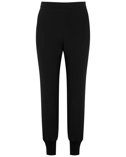 Stella McCartney Black Tapered Stretch-crepe Trousers