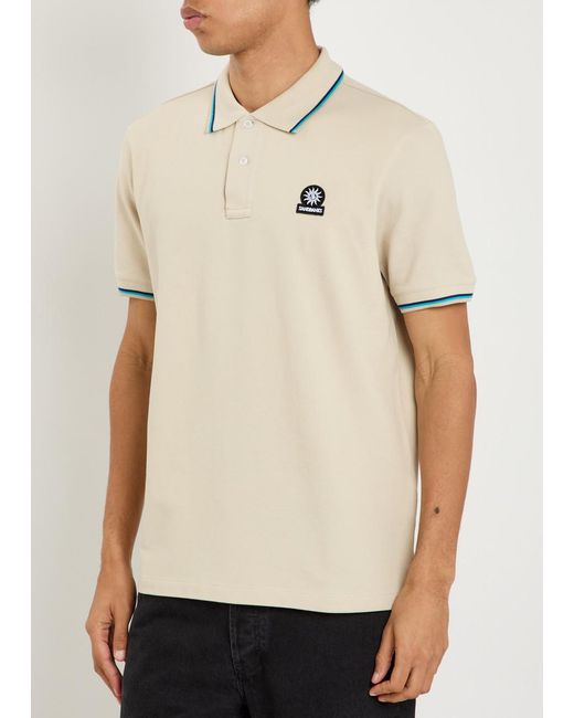 Sandbanks Natural Logo Piqué Cotton Polo Shirt for men