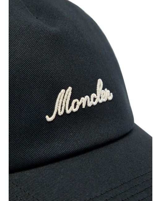 Moncler Black Logo-Embroidered Cotton Cap for men