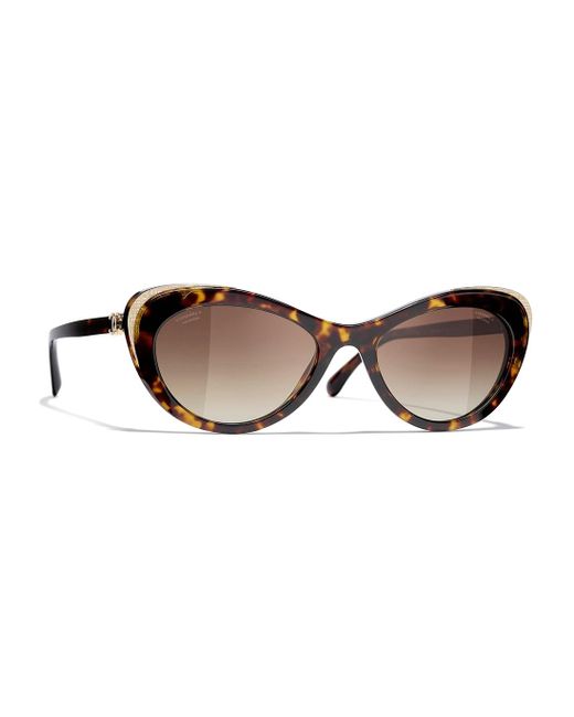 Chanel Brown Cat Eye Sunglasses