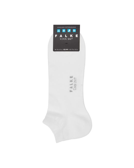 Falke White Cool 24/7 Cotton-Blend Trainer Socks for men