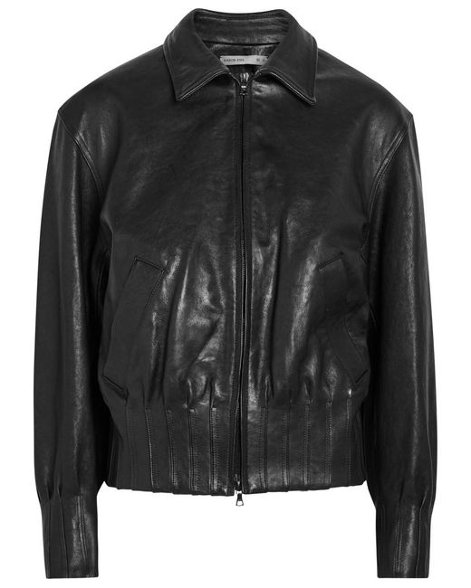 AARON ESH Black Boxy Leather Jacket
