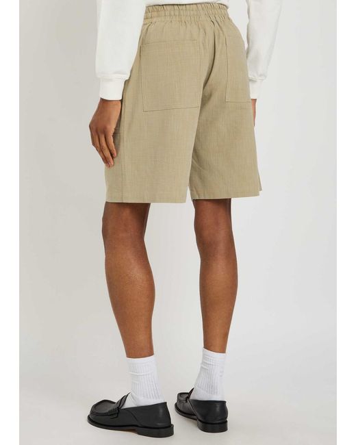 Drole de Monsieur Natural Short Elastiqué Textured Canvas Shorts for men