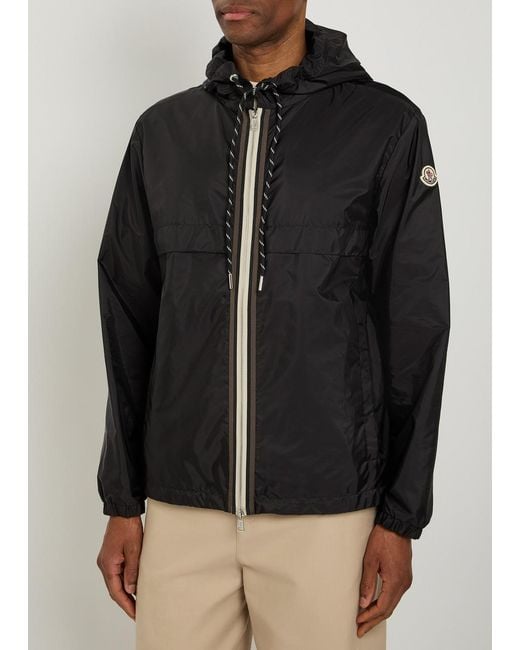 Moncler Black Nidge Hooded Nylon Jacket for men