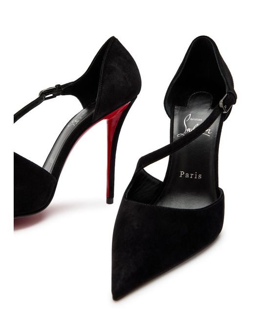 Christian Louboutin Black Miss Ziggyta 100 Suede Pumps