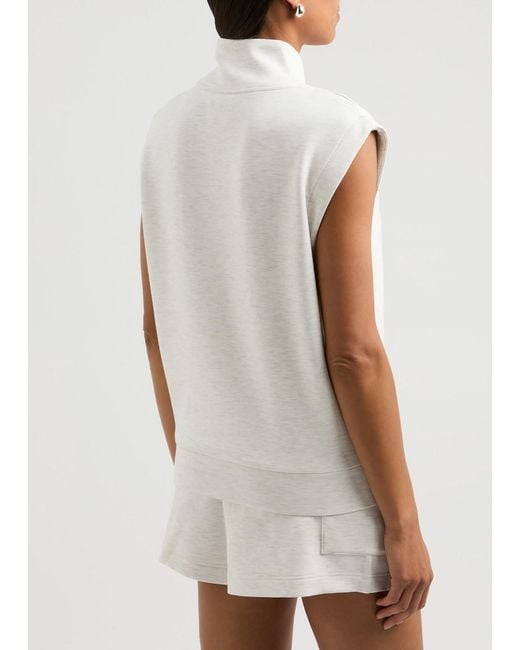 Varley White Loretta Half-Zip Stretch-Jersey Tank