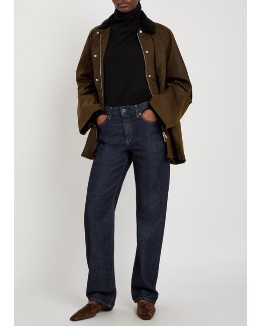Totême Brown Corduroy-Trimmed Waxed Cotton Jacket