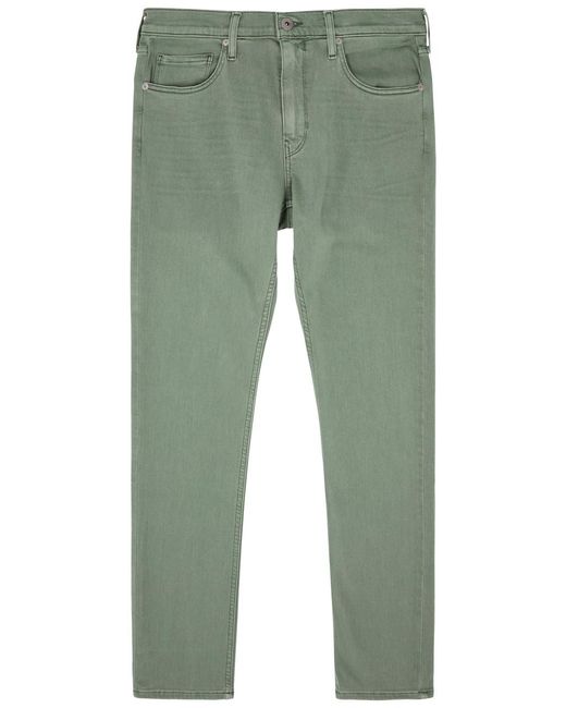 PAIGE Green Lennox Slim-Leg Jeans for men