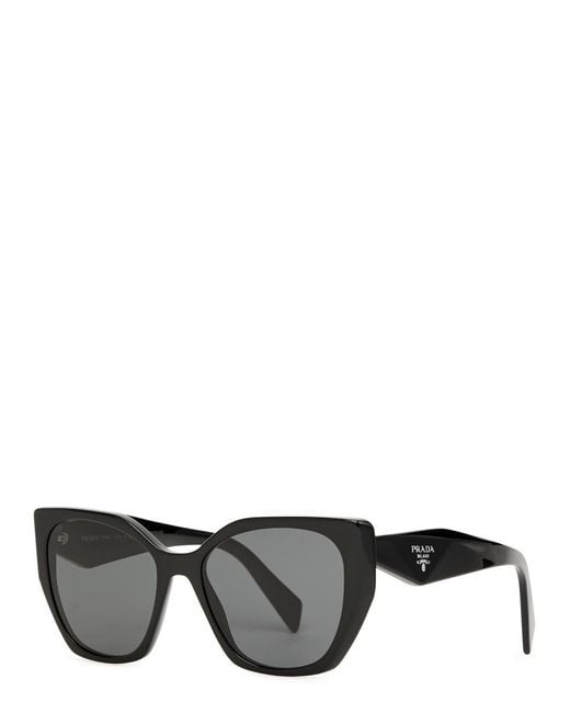 Prada Black Hexagon-frame Sunglasses Designer-engraved Lenses, Designer-stamped Temples, 100% Uv Protection