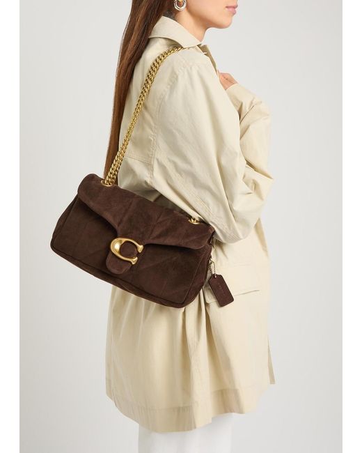 COACH Brown Tabby 26 Quilted Suede Shoulder Bag