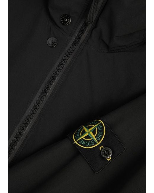 Stone Island Black Hooded Shell Parka for men