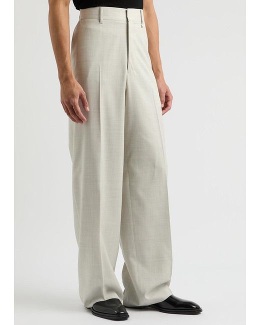 Givenchy White Wide-Leg Wool Trousers for men