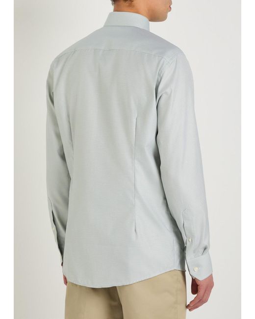 Eton of Sweden White Houndstooth Cotton-Twill Shirt for men