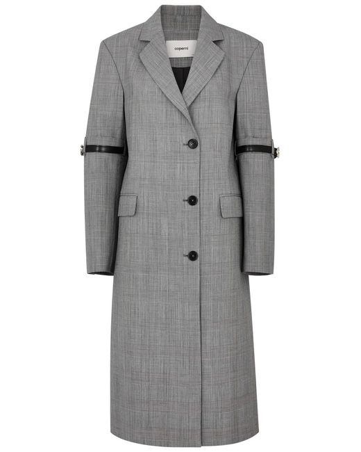 Coperni Gray Checked Wool Coat