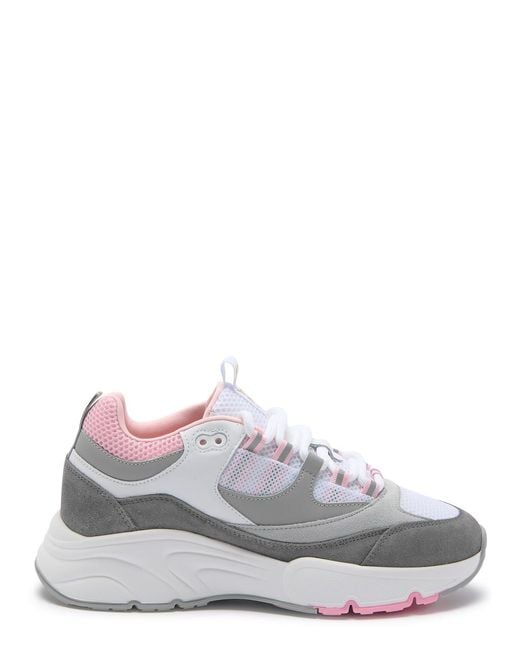Cleens White Aero Runner Bubblegum Panelled Mesh Sneakers Uk9 for men