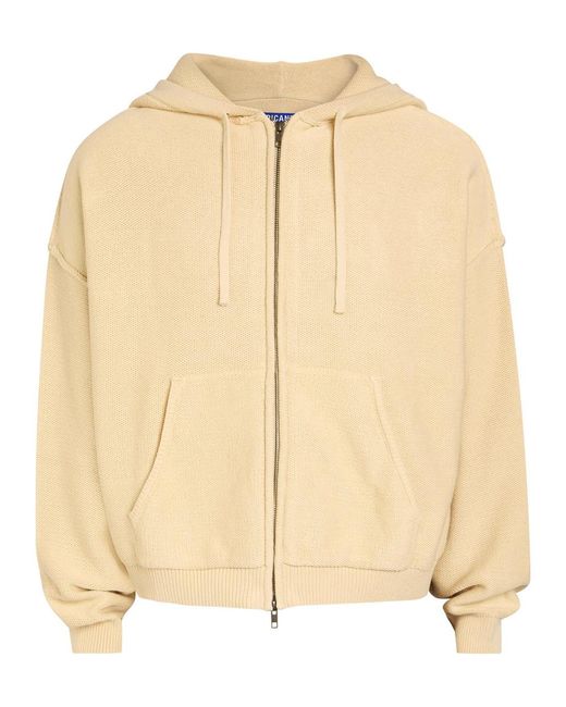 Picante Natural Senna Logo Hooded Zip-Through Cotton-Knit Jumper for men