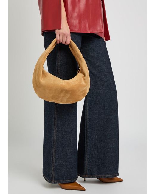 Khaite Brown Olivia Suede Top Handle Bag
