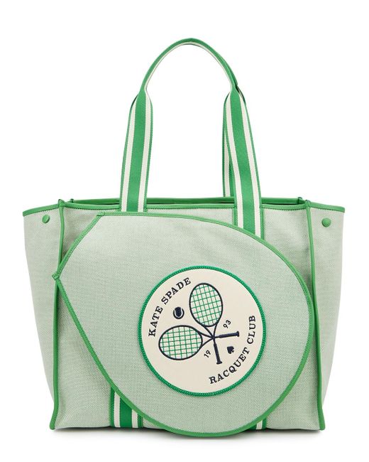 Kate Spade Courtside Large Green Canvas Tennis Tote Lyst