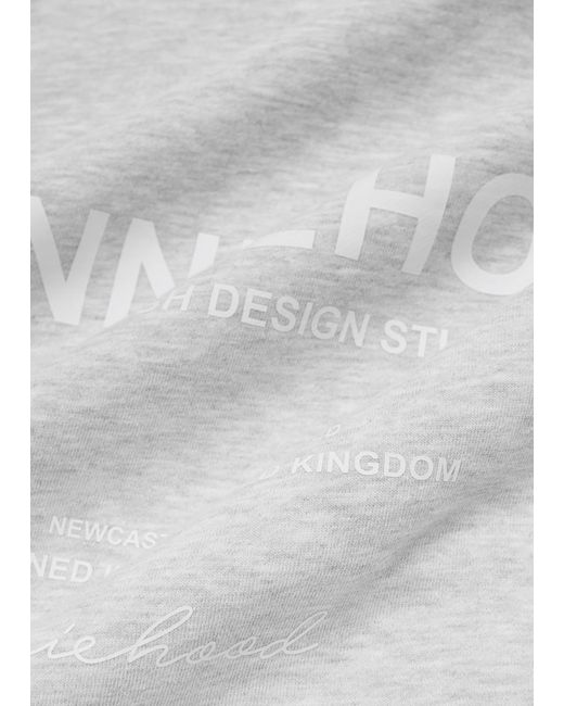 Annie Hood White Studio Logo-Print Hooded Cotton-Blend Sweatshirt for men