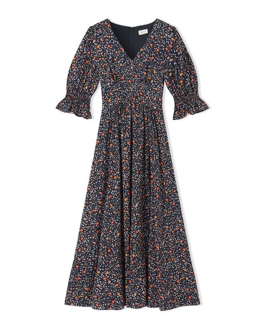 Jigsaw Stem Ditsy Midi Tea Dress in Navy (Blue) Lyst UK