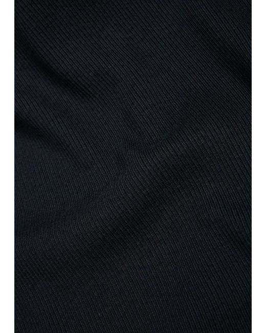 Vince Black Ribbed Stretch-Jersey Tank